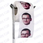 Mateusz Morawiecki Novelty Toilet Paper Product Image On A Stand
