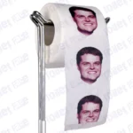 Matt Gaetz Novelty Toilet Paper Product Image On A Stand