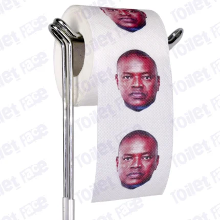 Mokgweetsi Masisi Novelty Toilet Paper Product Image On A Stand