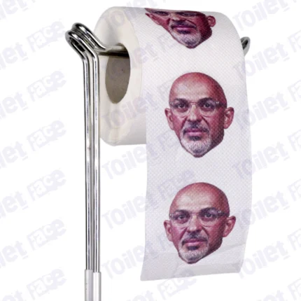 Nadhim Zahawi Novelty Toilet Paper Product Image On A Stand