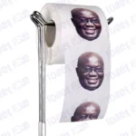 Nana Akufo-Addo Novelty Toilet Paper Product Image On A Stand
