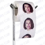 Nancy Pelosi Novelty Toilet Paper Product Image On A Stand