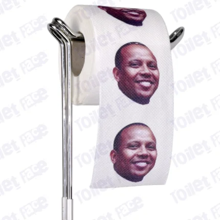 Patrice Trovoada Novelty Toilet Paper Product Image On A Stand