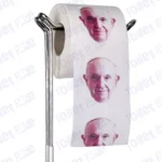 Pope Francis Novelty Toilet Paper Product Image On A Stand