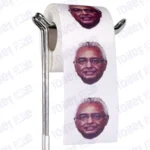 Pravind Jugnauth Novelty Toilet Paper Product Image On A Stand