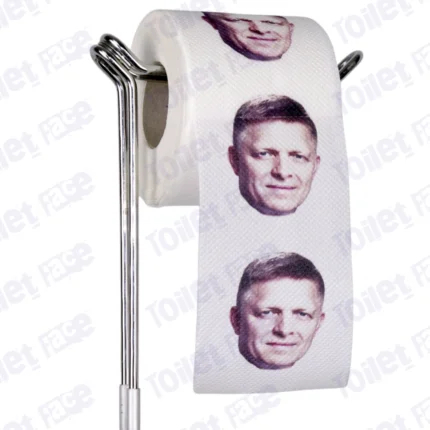Robert Fico Novelty Toilet Paper Product Image On A Stand