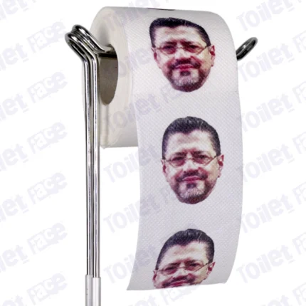 Rodrigo Chaves Robles Novelty Toilet Paper Product Image On A Stand