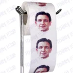 Ron DeSantis Novelty Toilet Paper Product Image On A Stand