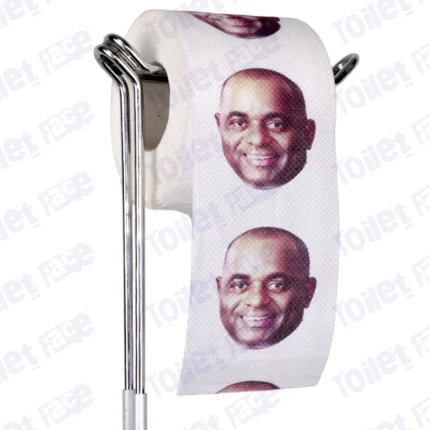 Roosevelt Skerrit Novelty Toilet Paper Product Image On A Stand