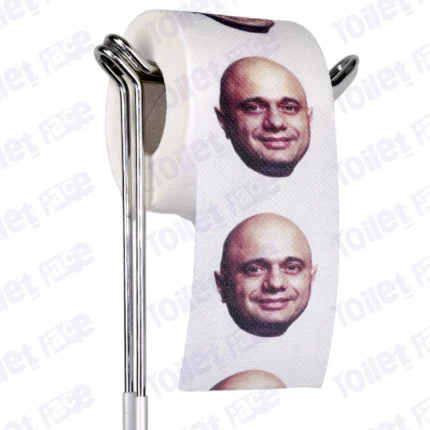 Sajid Javid Novelty Toilet Paper Product Image On A Stand