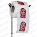 Giorgia Meloni Novelty Toilet Paper Product Image On A Stand